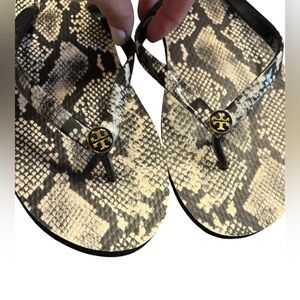Tory Burch Snake Skin Pattern Flips